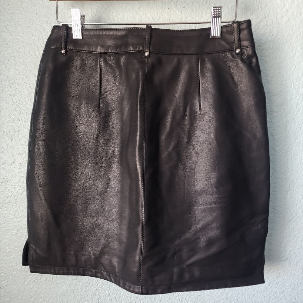 Karl Lagerfeld leather skirt new with tags dark academia preppy gothic chunky - Picture 6 of 12